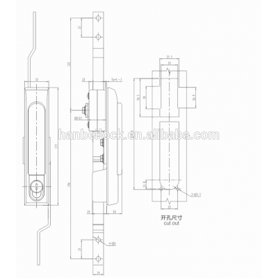 MS834-1 Industrial equipment rod control latch network cabinet locks